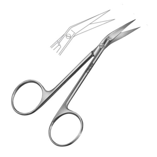 LIGATURE SCISSORS EGR, 110 MM, CURVED TO SIDE