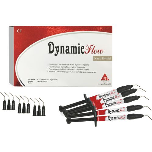 DYNAMIC FLOW KIT Light Cure Flowable Composite 5 x 2 gr Syringes
